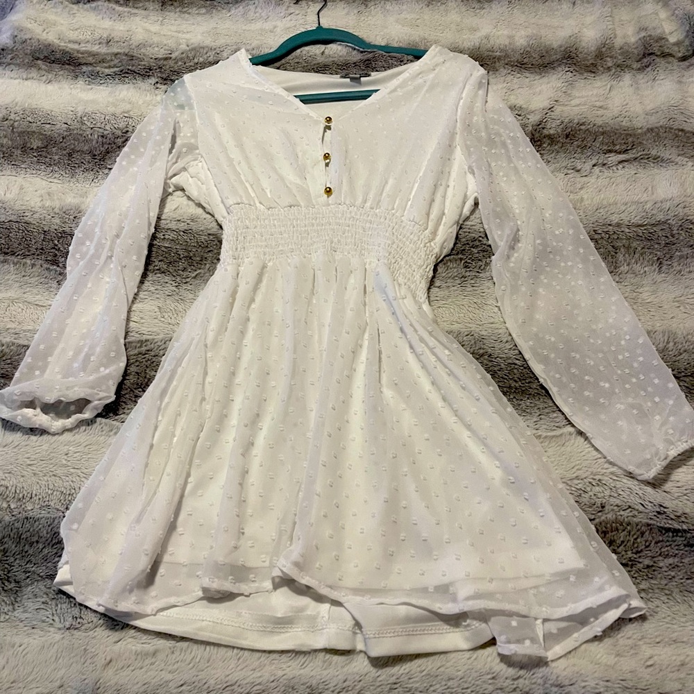 Long sleeve white sundress